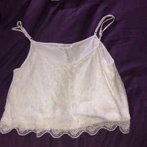 White lace crop top